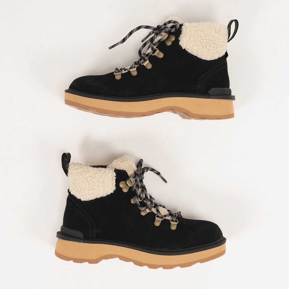 SOREL HI-LINE HIKER COZY - BLACK - LEATHER shoe 6.5 - Picture 4 of 10
